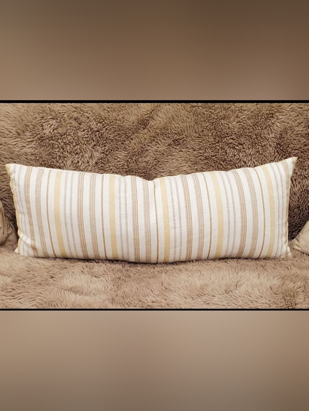 New Striped Cotton Knit Pillow 36"Lx13"Tx6"D